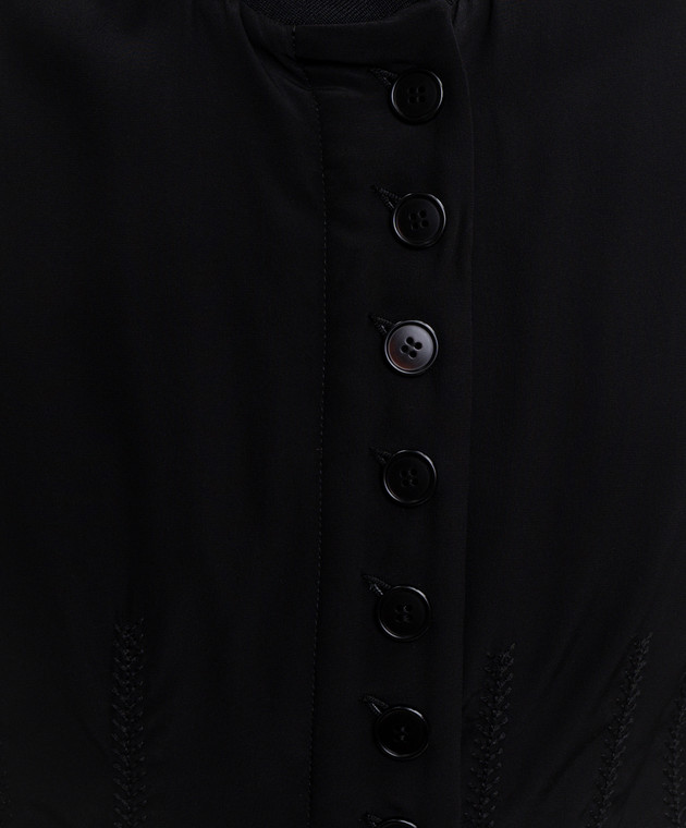Alexander McQueen Чорна куртка із шовку 865429QBADT зображення 5