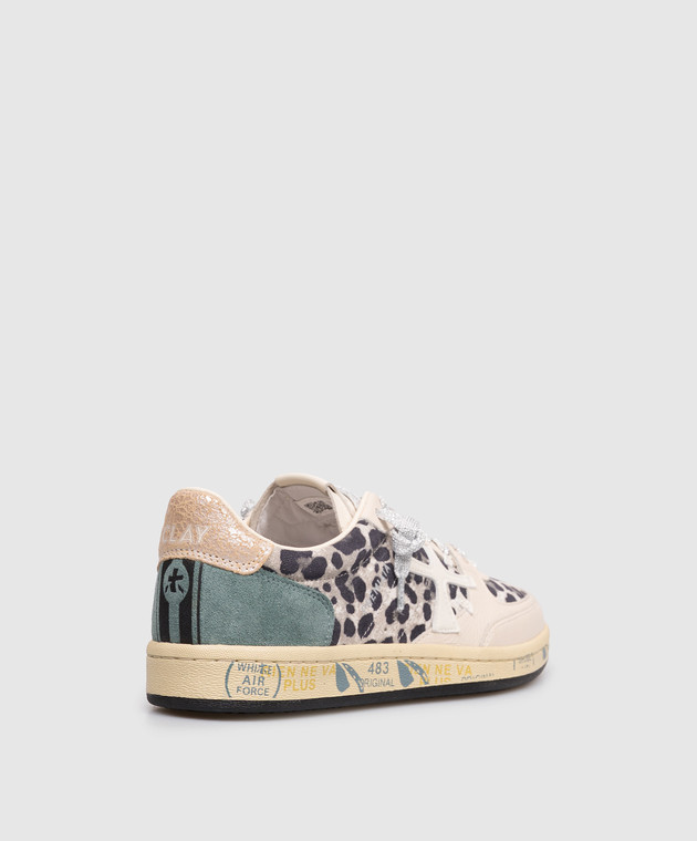 Premiata Бежеві замшеві кросівки Bskt Clayd з леопардовим принтом BSKTCLAD8169 зображення 3