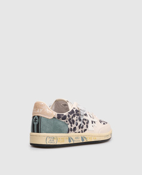 Premiata Бежеві замшеві кросівки Bskt Clayd з леопардовим принтом BSKTCLAD8169