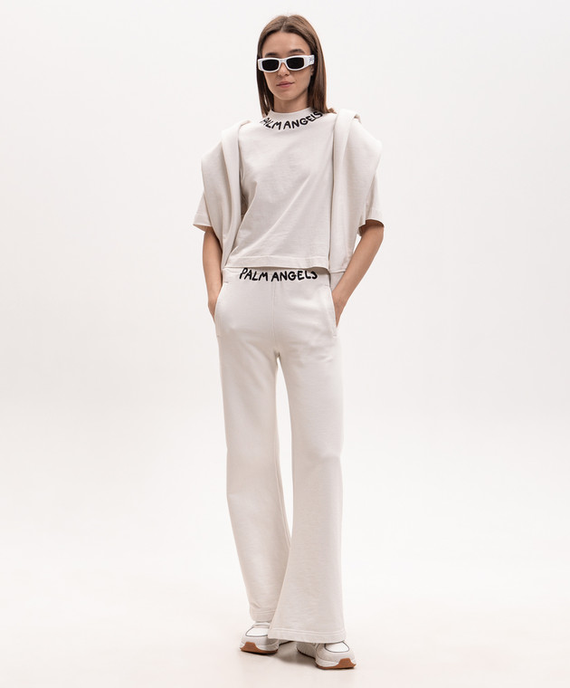 Palm Angels Белая футболка PWAA079S26JER005 изображение 2