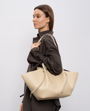 YUZEFI Бежева шкіряна сумка-тоут MOCHI LARGEMOCHI