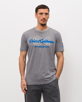 Dolce&Gabbana Серая футболка с принтом логотипа G8PT1TG7PZI