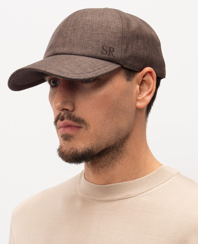 Stefano Ricci Коричневая кепка из льна, шерсти и шелка MCV61NV18FB127HA