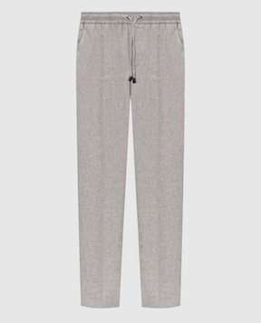 ISAIA Серые брюки из льна и шерсти PNC01692297