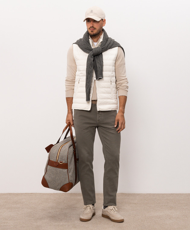 Brunello Cucinelli Пуховий жилет кольору айворі MV4081797 зображення 2