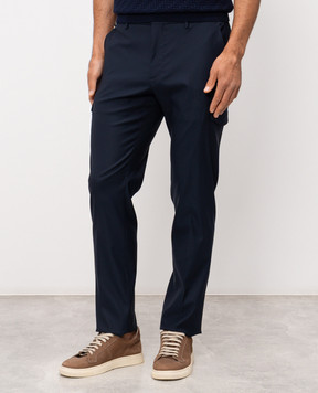 Stefano Ricci Синий карго с шерстью M1T6100140WPAK1U