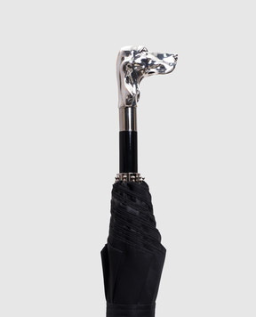 Pasotti Черный складной зонтик Silver Dog OMITUO64SRASOOXFORD18