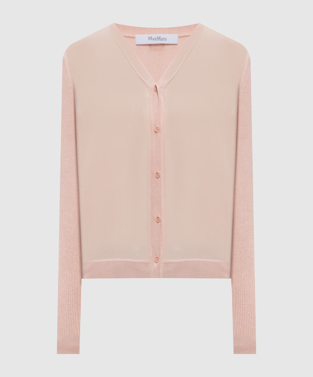 Max Mara Розовый кардиган NINFEE из шелка и кашемира MXMNINFEE
