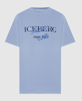 Iceberg Голубая футболка с вышивкой логотипа F0106325