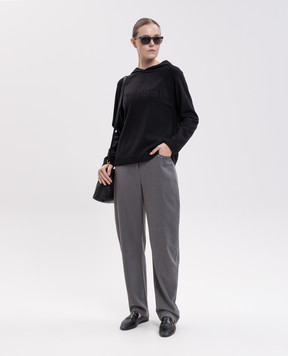 Twinset Черный худи с узором логотипа 262LI3NCC