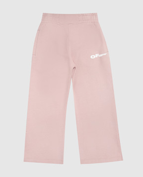 Off-White Дитячі рожеві спортивні штани з принтом Off 44GCH00AS26F002