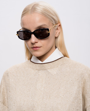 Bottega Veneta Чорні сонцезахисні окуляри Knot 861356VBL80