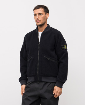 Stone Island Синій бомбер з вовною з логотипом K2S154100111S0214