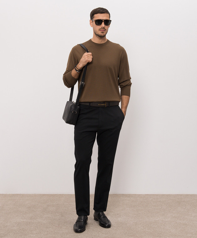 Tom Ford Черные брюки с нашивкой логотипа SHL042FMC221 изображение 2