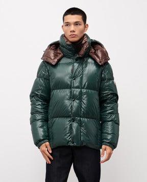 Moncler Зеленый пуховик Parana с логотипом K20911A00187597Z8