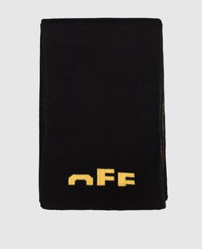 Off-White Дитячий чорний шарф з логотипом OBMA001F25KNI001
