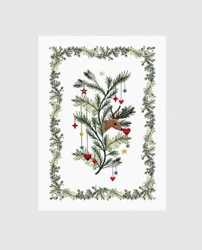 TESSITURA TOSCANA TELERIE Белое кухонное полотенце RUDY RENNA из льна NC250031020067