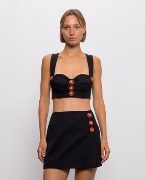 Dolce&Gabbana Чорний топ-бюстьє F7BY9TFU9AU
