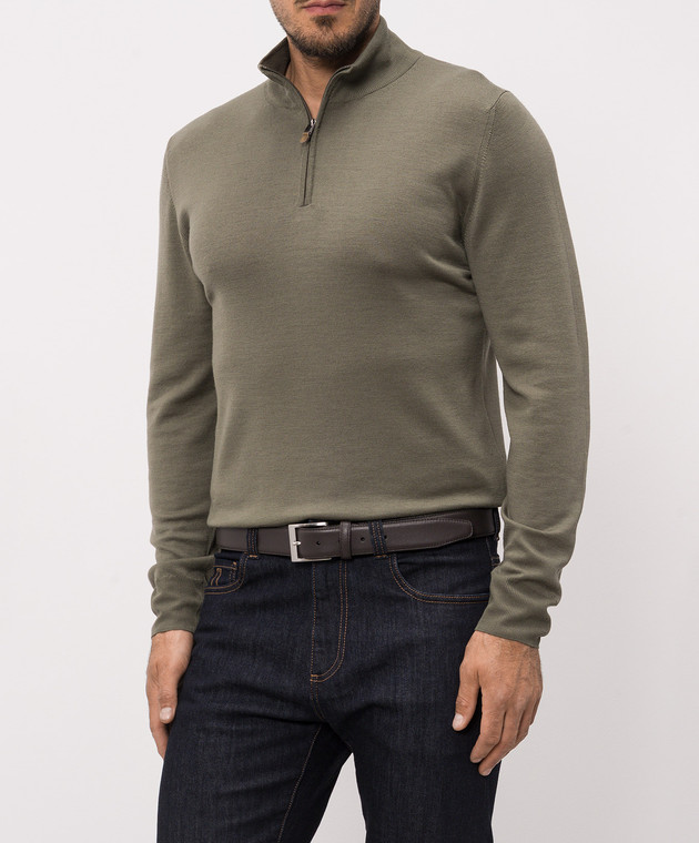 Canali Коричневий шкіряний ремінь KA0002550C зображення 2