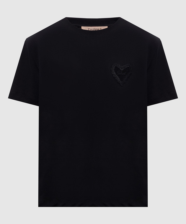 Twinset Черная футболка с нашивкой логотипа 262TP2302