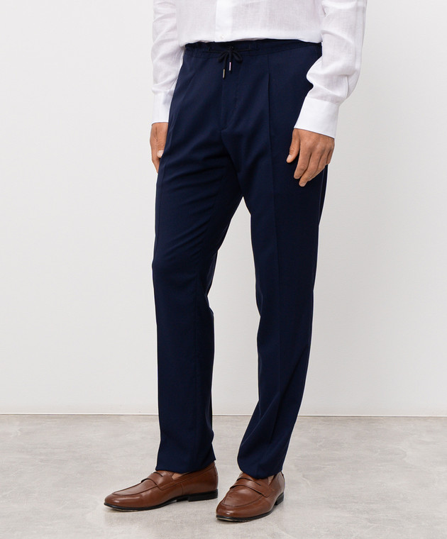 Pini Parma Сині штани з вовни TRLEISUREBL зображення 3