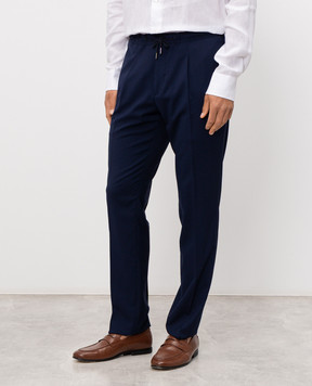 Pini Parma Синие брюки из шерсти TRLEISUREBL