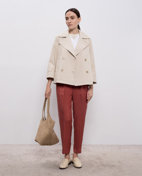 Peserico Червоні штани з льоном з ланцюжком моніль A0407201926