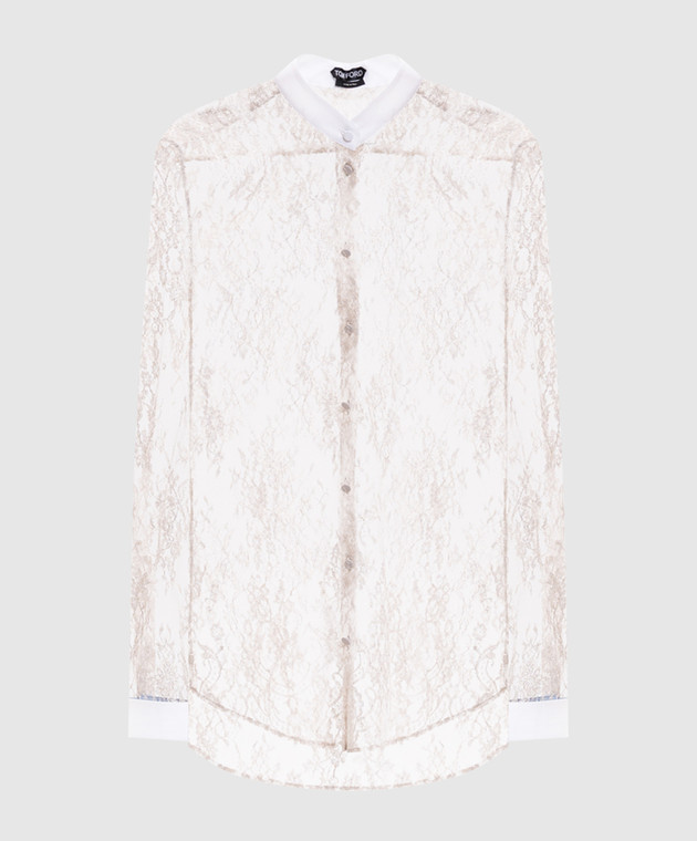 Tom Ford Блуза цвета айвори из кружева CA3398FAX1884