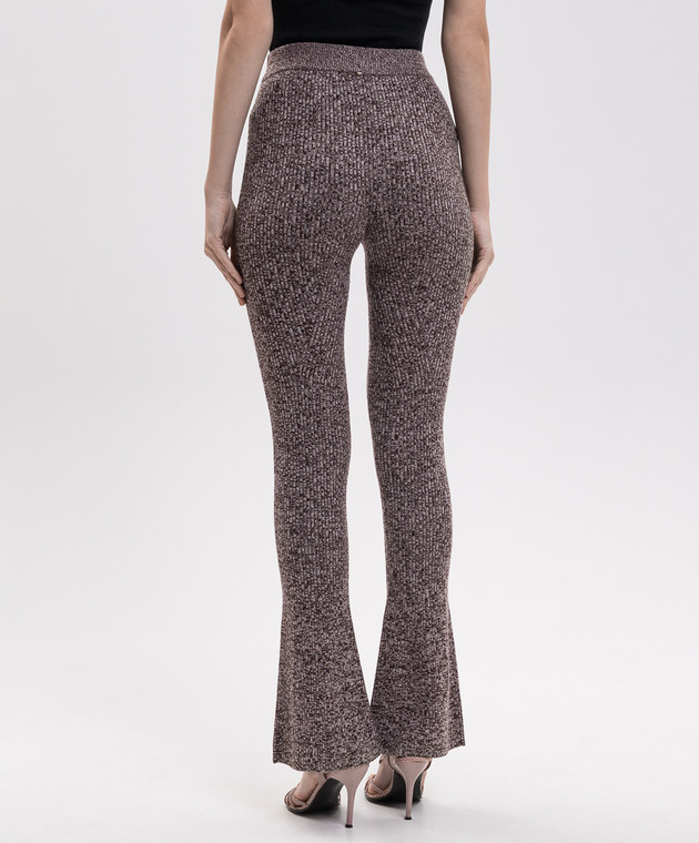 Max Mara Sportmax Коричневі штани кльош VELO з вовни в рубчик SPXVELO зображення 3
