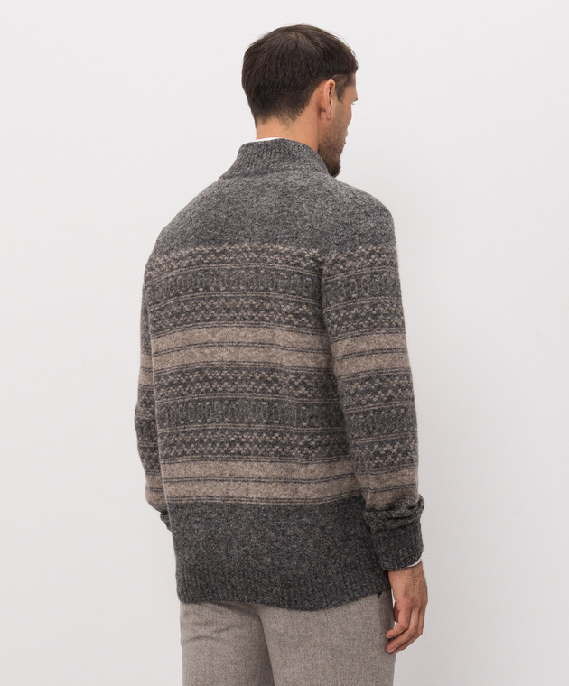 Brunello Cucinelli Серый кардиган с шерстью альпаки и кашемиром MTF710016 изображение 4
