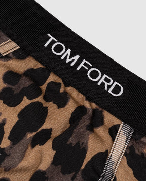 Tom Ford Коричневые трусы-боксеры в принт T4LC31110
