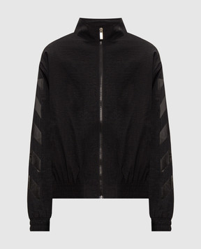 Off-White Чорна вітровка з принтом 44MBD05RF26F001001