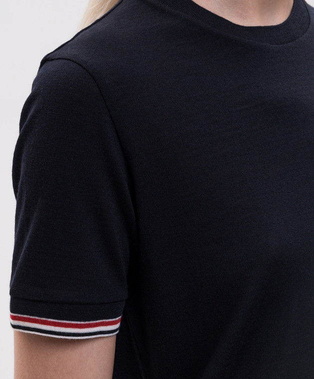 Thom Browne Синя футболка з вовни FJS232AJ0301 зображення 5