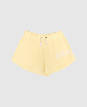 Palm Angels Дитячі жовті шорти з принтом логотипа PGCI005S26FLE002