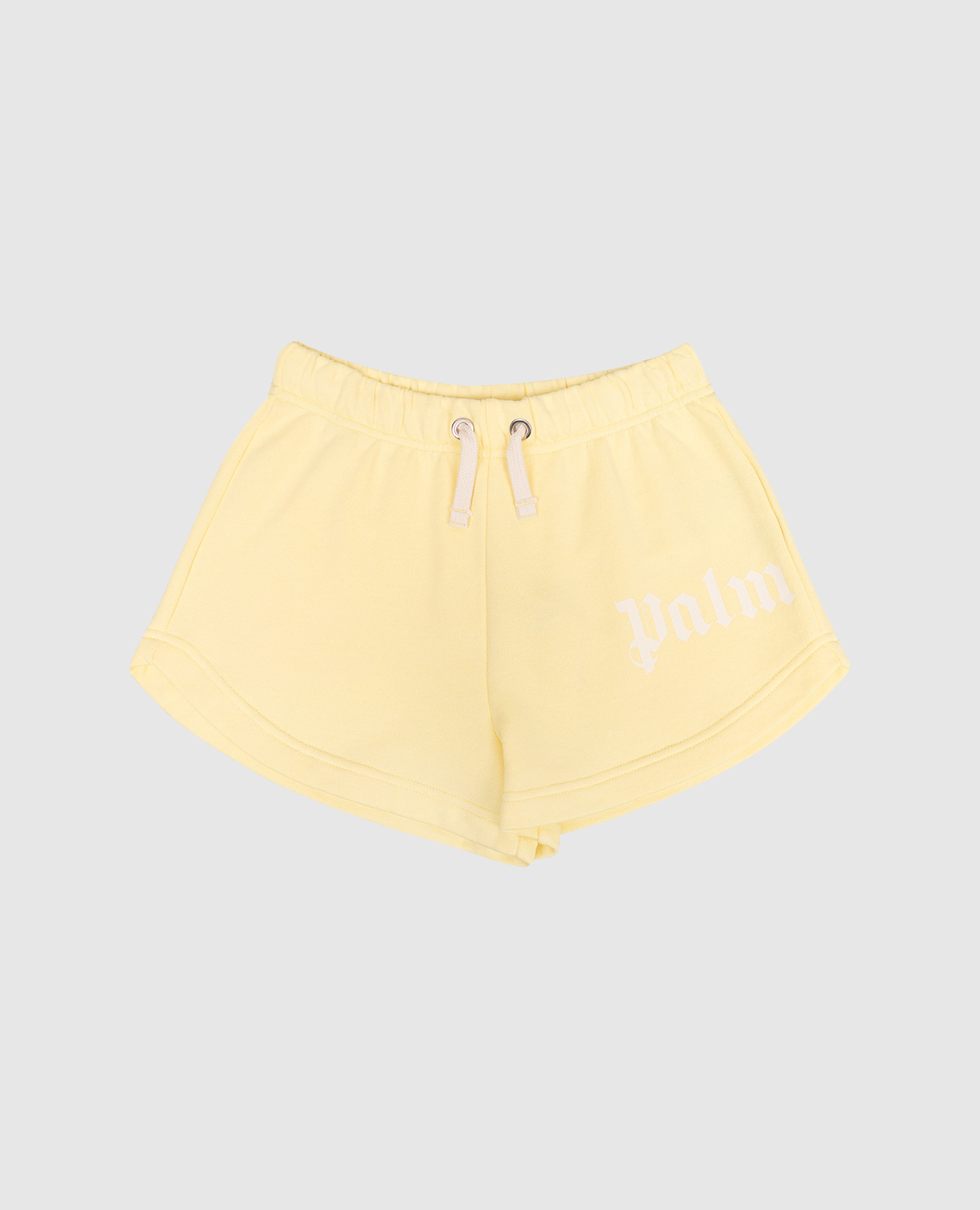 Детские желтые шорты с принтом логотипа