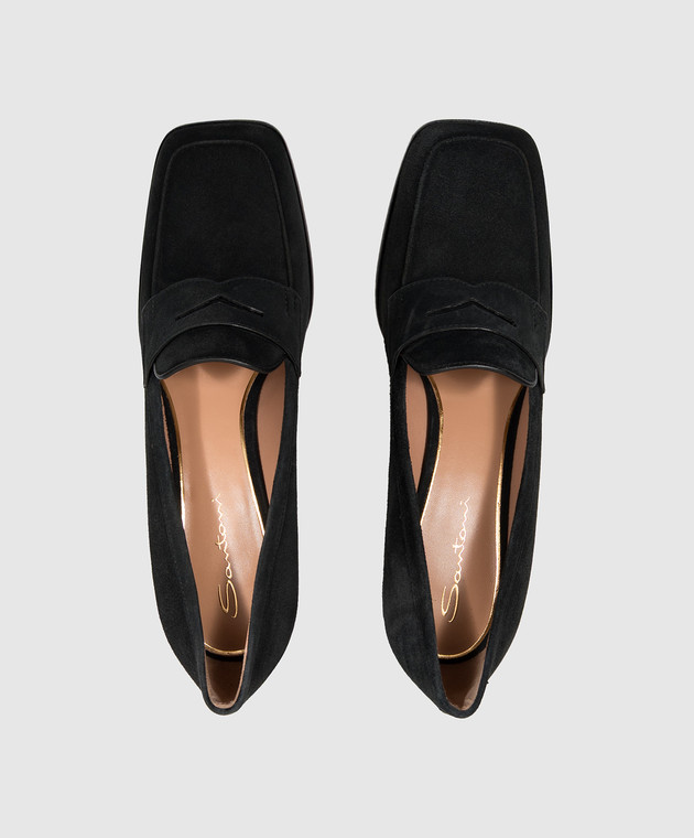 Santoni Черные замшевые туфли WDOR72446HI2NAEA изображение 4