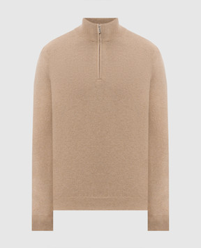Bertolo Cashmere Бежевый свитер из кашемира с молнией 400025000005