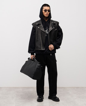 Ann Demeulemeester Чорний шкіряний жилет Faltin Perfecto B0013767LT137