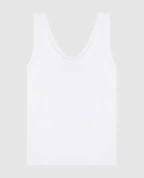 Brunello Cucinelli Белый топ в рубчике с цепочкой мониль M0TC8FX210