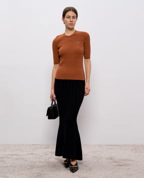 Twinset Коричневий топ з логотипом 252TP3240