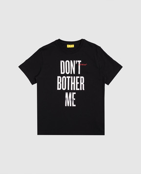 Off-White Дитяча чорна футболка з принтом 44BAA002F5J00C