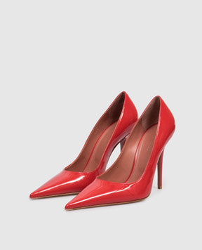 Amina Muaddi Червоні шкіряні лаковані туфлі Barbara 16S365988BAR