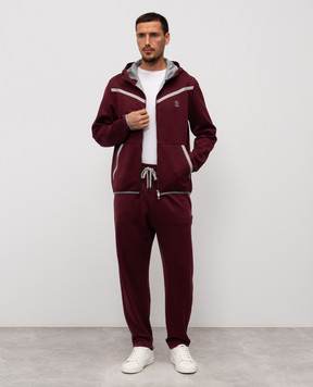 Brunello Cucinelli Бордова спортивна куртка з емблемою MM8433376G