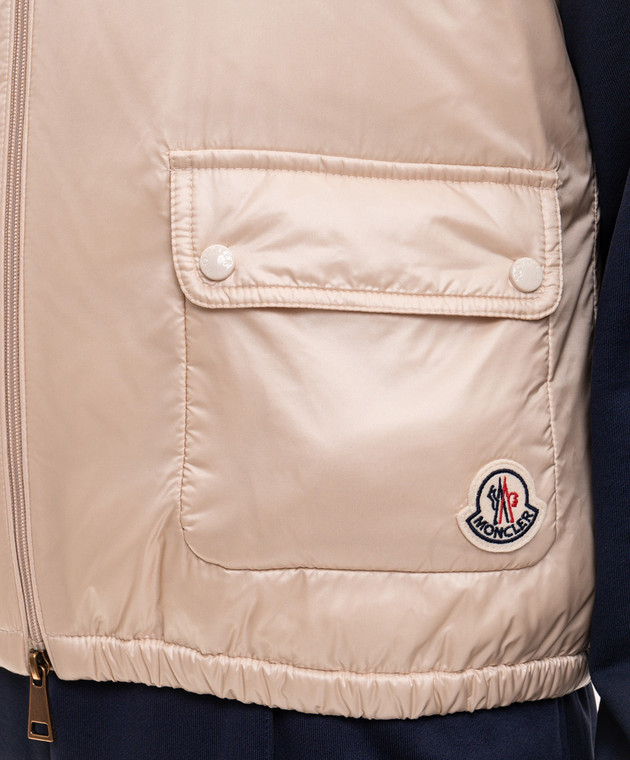 Moncler Бежевый пуховый жилет Lansette L20931A00094597YG изображение 5
