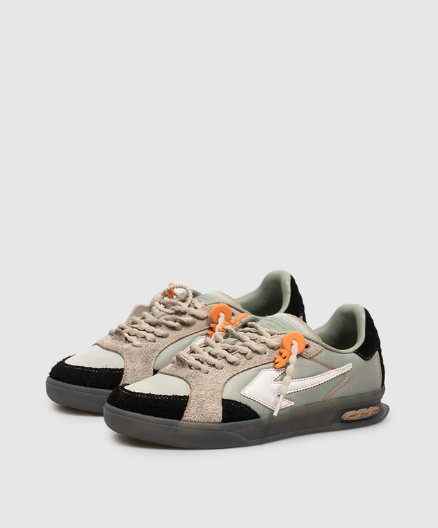 Off-White Зелені комбіновані кросівки End Of Play OF05968310 зображення 2