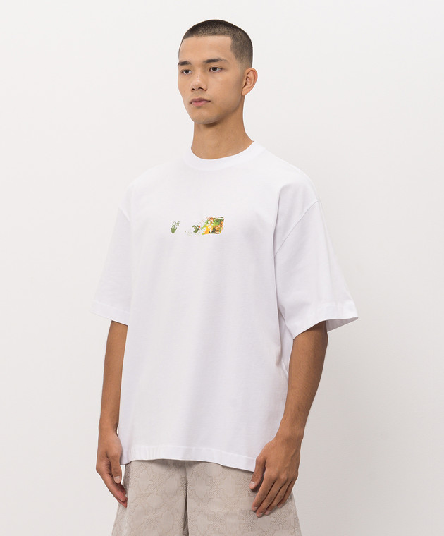 Off-White Белая футболка с принтом Spices Arrow 44MAA120F26J00D изображение 3