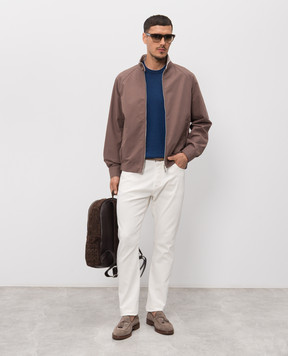 Brunello Cucinelli Синя футболка з окантуванням M29805200