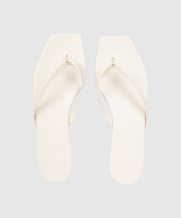 Aeyde Бежеві шкіряні шльопанці Renee FSBERS8MFL022110000 зображення 4