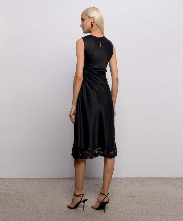 Ermanno Scervino Чорна сукня міді з мереживом D492Q332APXZV зображення 3
