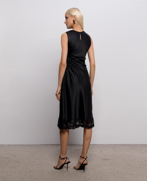Ermanno Scervino Черное платье миди с кружевом D492Q332APXZV